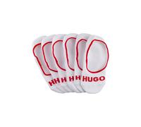 Füßlinge HUGO UNDERWEAR "3P SL PLUSH LOGO CC", Herren, Gr. 43-44, weiß (weiß 100), Baumwollmischung, unifarben mit Farbeinsatz, elastisch, Socken Füßlinge, mit kontrastfarbenem HUGO-Schriftzug (782072