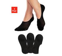 Füßlinge LASCANA ACTIVE, Damen, Gr. 35-38, schwarz (3x schwarz), Baumwollmischung, unifarben, elastisch, Socken Füßlinge, mit Pikee Struktur, Topseller (44245635-35)
