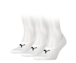 Füßlinge PUMA "PUMA UNISEX FOOTIE 3P", Herren, Gr. 35-38, weiß, Baumwollmischung, elastisch, Socken, NoShow Socks, atmungsaktiv, elastisches Bündchen (86859909-35) weiß