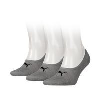 Füßlinge PUMA "PUMA UNISEX FOOTIE 3P", Herren, Gr. 43-46, grau (middle grau melange), Baumwollmischung, elastisch, Socken, NoShow Socks, atmungsaktiv, elastisches Bündchen (84438363-43) middle grau me