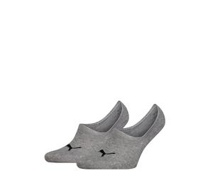 Füßlinge PUMA "PUMA UNISEX HIGH CUT FOOTIE 2P", Herren, Gr. 43-46, middle grau melange, Baumwollmischung, normal, Socken, No-Show-Socks, Silikon in der Ferse für optimalen Halt (22357238-43) middle gr