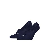 Füßlinge PUMA "PUMA UNISEX HIGH CUT FOOTIE 2P", Herren, Gr. 43-46, navy, Baumwollmischung, normal, Socken, No-Show-Socks, Silikon in der Ferse für optimalen Halt (71477755-43) navy
