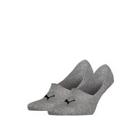 Füßlinge PUMA "PUMA UNISEX MID CUT FOOTIE", Damen, Gr. 39-42, middle grau melange, Baumwollmischung, normal, Socken, No-Show-Socks, Silikon in der Ferse für optimalen Halt (88993063-39) middle grau me