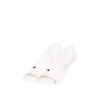 Füßlinge TOMMY HILFIGER "TH WOMEN FOOTIE MC 2P SHINE", Damen, Gr. 35-38, weiß, Materialmix, unifarben, Socken, mit silikonisierten Fersenstreifen (97430932-35) weiß