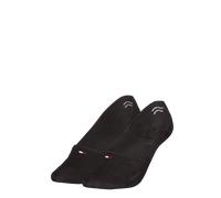 Füßlinge TOMMY HILFIGER "TH WOMEN FOOTIE MC 2P SHINE", Damen, Gr. 39-42, schwarz, Materialmix, unifarben, Socken, mit silikonisierten Fersenstreifen (13494522-39) schwarz