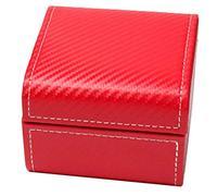 Fuhjythy Quadratische Einzel Schlitz Uhr Aufbewahrungs Box Kunst Leder Schmuck Organizer Vitrine, Rot