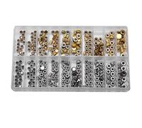 Fuhjythy wasserdichte Uhr Krone Teile Sortiert Gold & SilberKuppel Flach Kopf Watch ZubehöR Reparier Werkzeug Kit für Uhrmacher