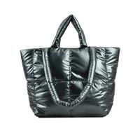 FUIERI Puffer Tote Bag Damen Glänzend Gesteppte Puffy Tote Bag Daunen Gepolsterte Schultertasche Süße Handtasche Ästhetische Handtasche,5