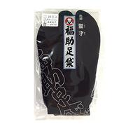 Fukusuke Japanische Kimono-Tabi-Socken für Erwachsene, mit 4 Kohaze-Verschlüssen, Schwarz, Schwarz , 27/10.6"