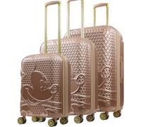 FUL Disney Mickey Mouse 3-teiliges Rollgepäck-Set, Hartschalenkoffer mit Spinnrollen, Roségold
