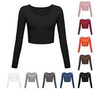 Fulidngzg Bauchfreies Schwarzes Weißes Oberteil Damen Y2K Langarm Enges Tshirt Teenager Mädchen Gym Tops Shirt Clothes Elegant Corset Crop Top Basic Sport Langarmshirt Bluse Party Oberteile Frauen