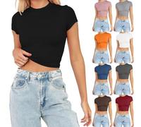 Fulidngzg Bauchfreies Schwarzes Weißes Oberteil Damen Y2K Langarm Enges Tshirt Teenager Mädchen Gym Tops Shirt Clothes Corset Crop Top Sport Langarmshirt Bluse Party Oberteile Frauen, G-camouflage