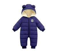 Fulidngzg Schneeanzug Baby 0-3 Monate Junge Winddicht Kleinkind Winterjacke Jacke Mantel Reißverschluss mit Kapuze Babykleidung Strampler Größe Fleece Jumpsuit Overall Babyjacke