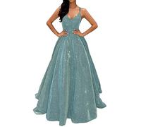 Fulidngzg Silvester Kleid Damen Glitzer Festliche Party Pailettenkleider Glitzerkleid Pailletten Schöne Cocktailkleid Partykleid Vintage Glamour Silvesterkleid Abendkleider Schick Lang Festkleid
