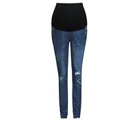 Fulidngzg Umstandsjeans Damen Straight Lange Bequem Große Größen Umstandsmode Schwangerschaftshose Komfortable High Waist Stretch Skinny Jeans Boyfriend mit Bauchband Denim Leggings Umstandshose