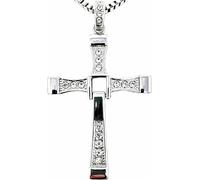 FULISONG Silber Fast And Furious Dominic Toretto Vin Diesel Kreuz Halskette Schmuck(70CM(28INS),22G(FOR BOYS))