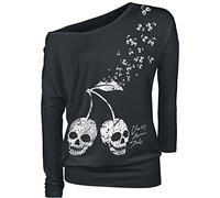 Full Volume by EMP Damen schwarzes lockeres Langarmshirt mit Print XXL