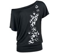 Full Volume by EMP Damen schwarzes T-Shirt mit großem Schmetterling-Frontprint XXL
