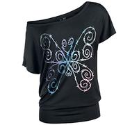 Full Volume by EMP T-Shirt mit buntem Stacheldraht-Schmetterling T-Shirt schwarz in 5XL