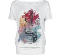 Full Volume by EMP Damen weißes T-Shirt mit Gitarren Frontprint S