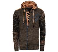 Full Zip Grobstrick Kapuzen-Strick-Jacke L