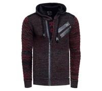 Rusty Neal Strickjacke, in cooler Grobstrickoptik S rot Herren Strickjacken Strickjacke S weinrot