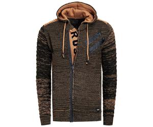 Full Zip Grobstrick Kapuzen-Strick-Jacke S