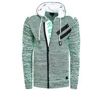 Full Zip Grobstrick Kapuzen-Strick-Jacke XL