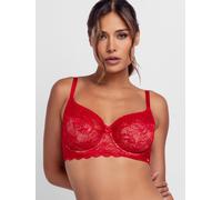 Fullcup-BH DORINA "Hasina", Damen, Gr. 90, Cup G, rot, Spitze, Obermaterial: 65% Polyamid, 23% Polyester, 12% Elasthan, unifarben, BHs, leicht gepolsterte Cups, Spitze (22030748-90) rot