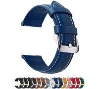 Fullmosa 12 Farben Uhrenarmband,18mm Vintage Lederarmband Ersatzrmbänder für Smartwatch und Universal-Uhr mit Edelstahl Schließe für Herren Damen,18mm Uhrband Dunkelblau