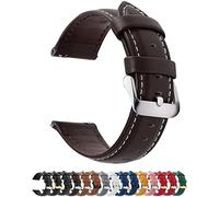 Fullmosa 12 Farben Uhrenarmband,18mm Vintage Lederarmband Ersatzrmbänder für Smartwatch und Universal-Uhr mit Edelstahl Schließe für Herren Damen,18mm Uhrband Dunkelbraun