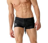 FULUJIDI Badehose Boardshorts Schwimmhose Bademode Sexy Männer Sport Strand Badehose Nylon Schnell Trocken Atmungsaktiv Badeanzug Mode Herren Surfbrett Shorts L Nozipper Black