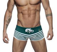 FULUJIDI Badehose Boardshorts Schwimmhose Männer Gestreifte Bademode Nylon Schnell Trocknende Badeanzüge Sexy Badeanzüge Mode Männliche Sport Beach Surfing Shorts XXXL Dunkelgrün