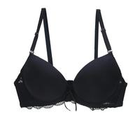 FULUJIDI Damen-BH Bra Plus Size Spitze BHS Für Frauen Sexy Dessous Push Up Büstenhalter Junges Mädchen Deep V Cup Unterwäsche Bra Lette 95E Schwarz