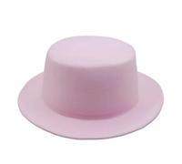 FULUJIDI Fedora Trilby Filzhut Hut Einfarbig Fedora Hut Frauen Männer Flach Top Filz Kappe Elegante Dame 55 To58 cm 22 Rosa