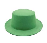 FULUJIDI Fedora Trilby Filzhut Hut Einfarbig Fedora Hut Frauen Männer Flach Top Filz Kappe Elegante Dame 55 To58 cm 04 Grasgrün