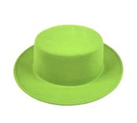 FULUJIDI Fedora Trilby Filzhut Hut Einfarbig Fedora Hut Frauen Männer Flach Top Filz Kappe Elegante Dame 55 To58 cm 06Fruit Green