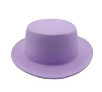 FULUJIDI Fedora Trilby Filzhut Hut Einfarbig Fedora Hut Frauen Männer Flach Top Filz Kappe Elegante Dame 55 To58 cm 01Taro Purple