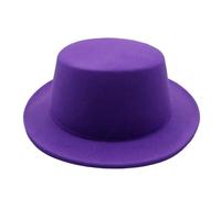 FULUJIDI Fedora Trilby Filzhut Hut Einfarbig Fedora Hut Frauen Männer Flach Top Filz Kappe Elegante Dame 55 To58 cm 20 Lila