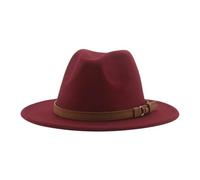 FULUJIDI Fedora Trilby Filzhut Hut Fedora Hüte Für Frauen Männer Breite Krempe Solide Frauen Hüte Band Gürtel Klassische Formale Kleider Hüte 52-54Cm (Kinder) Gewinert
