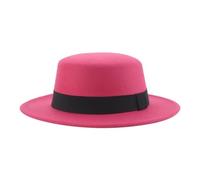 FULUJIDI Fedora Trilby Filzhut Hut Hüte Für Frauen Band Band Gürtel Formale Damen Hüte Street Dancer Pork Top Dome Fedora Hüte 56-58Cm (Erwachsene) Flach