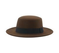 FULUJIDI Fedora Trilby Filzhut Hut Hüte Für Frauen Band Band Gürtel Formale Damen Hüte Street Dancer Pork Top Dome Fedora Hüte 56-58Cm (Erwachsene) Flach-Kaffee