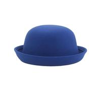 FULUJIDI Fedora Trilby Filzhut Hut Hüte Für Frauen Fedoras Flat Top Erwachsene Filz Hut Solid Casual Vintage Formal Männer Frauen Eltern Kinder Hüte 52-54Cm (Kinder) 2-Blau