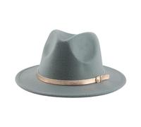 FULUJIDI Fedora Trilby Filzhut Hut Hut Fedoras Mädchen Hut Frauen Hüte Jungen Panama Jazz Kappen Gürtel Band Niedlich Outdoor Dekorieren Hut 52-54Cm (Kinder) Grau