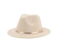 FULUJIDI Fedora Trilby Filzhut Hut Hut Fedoras Mädchen Hut Frauen Hüte Jungen Panama Jazz Kappen Gürtel Band Niedlich Outdoor Dekorieren Hut 52-54Cm (Kinder) Beige