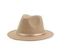 FULUJIDI Fedora Trilby Filzhut Hut Hut Fedoras Mädchen Hut Frauen Hüte Jungen Panama Jazz Kappen Gürtel Band Niedlich Outdoor Dekorieren Hut 52-54Cm (Kinder) Kamel