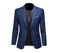 FULUJIDI Sakkos Anzüge Mode Anzug Herren Schlanke Anzug Jacke Business-Büro Anzug Lässig Einfarbig Anzug Jacke Asian3Xliseurl Navyblue
