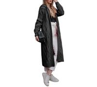 FULUJIDI Strickjacke Pullover Cardigan Cardigan Mode Einfarbig Kapuze Lange Strickjacke Damen Strick Pullover 5XL Darkgray