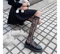 FULUJIDI Strümpfe Bow Lace Lange Socken Wadensocken Weibliche Spitzensocken Accessoires Kniestrümpfe Einheitsgröße 6