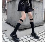 FULUJIDI Strümpfe Sexy Buchstabenstrümpfe Damen Dünnes Netz Eng Anliegende Bedruckte Tattoo Strumpfhose Hohle Atmungsaktive Niedliche Strümpfe Einheitsgröße 9Kniestrümpfe
